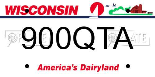 900QTA Wisconsin License Plate