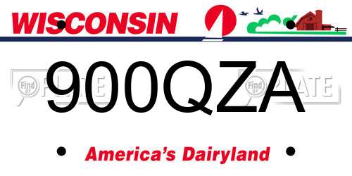 900QZA Wisconsin License Plate