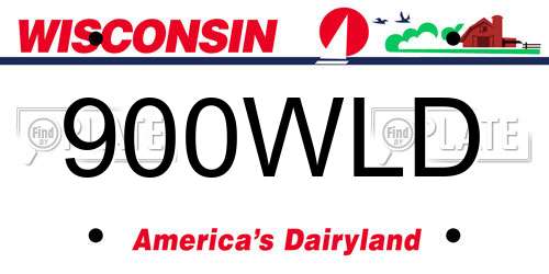 900WLD Wisconsin License Plate
