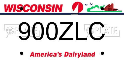900ZLC Wisconsin License Plate