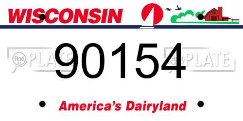 90154 Wisconsin License Plate