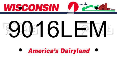 9016LEM Wisconsin License Plate