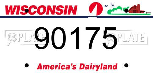 90175 Wisconsin License Plate