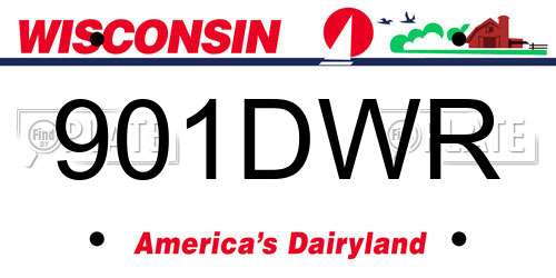 901DWR Wisconsin License Plate