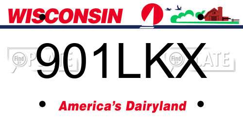 901LKX Wisconsin License Plate
