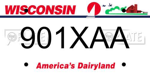 901XAA Wisconsin License Plate
