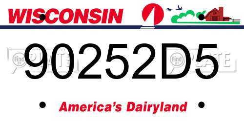90252D5 Wisconsin License Plate