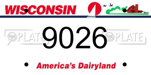 9026 Wisconsin License Plate