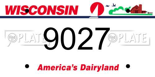 9027 Wisconsin License Plate