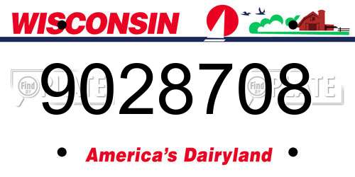 9028708 Wisconsin License Plate