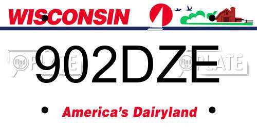 902DZE Wisconsin License Plate