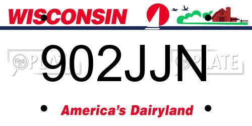 902JJN Wisconsin License Plate