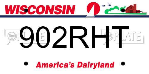902RHT Wisconsin License Plate