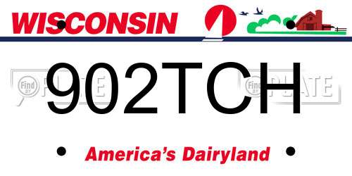 902TCH Wisconsin License Plate