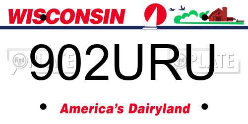 902URU Wisconsin License Plate