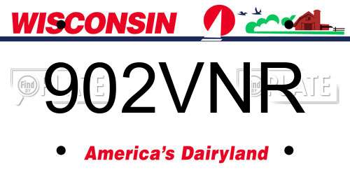 902VNR Wisconsin License Plate