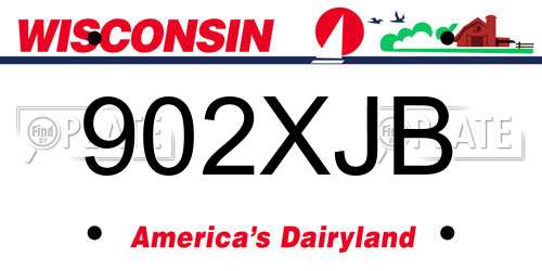 902XJB Wisconsin License Plate