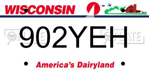 902YEH Wisconsin License Plate