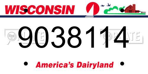 9038114 Wisconsin License Plate