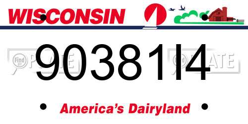 90381I4 Wisconsin License Plate