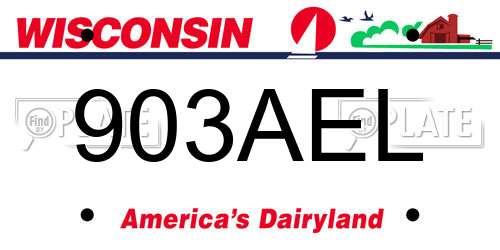 903AEL Wisconsin License Plate
