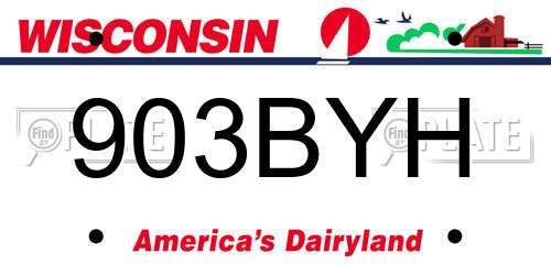 903BYH Wisconsin License Plate