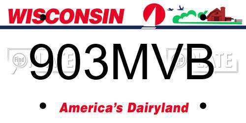 903MVB Wisconsin License Plate