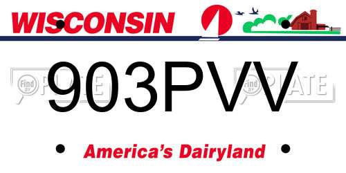 903PVV Wisconsin License Plate
