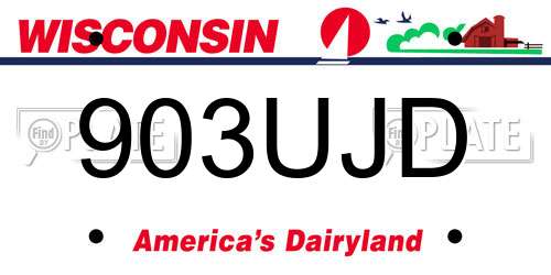 903UJD Wisconsin License Plate