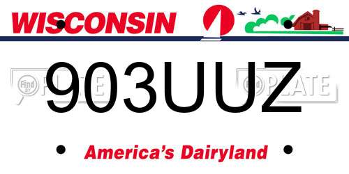 903UUZ Wisconsin License Plate