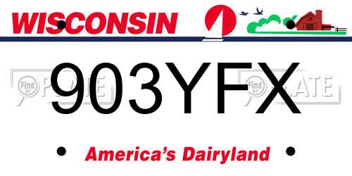 903YFX Wisconsin License Plate