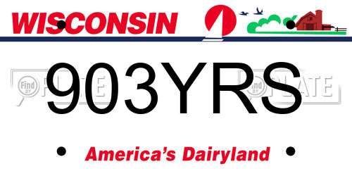 903YRS Wisconsin License Plate