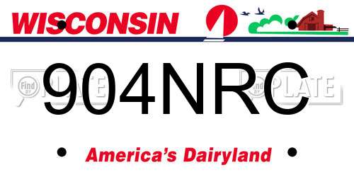 904NRC Wisconsin License Plate