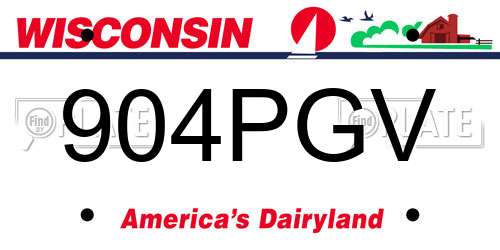 904PGV Wisconsin License Plate