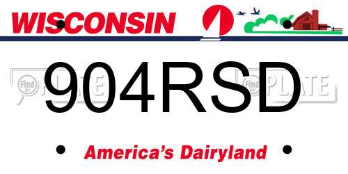 904RSD Wisconsin License Plate