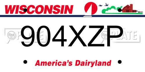 904XZP Wisconsin License Plate