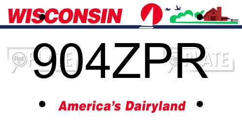 904ZPR Wisconsin License Plate