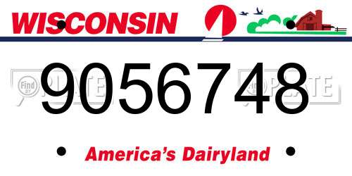 9056748 Wisconsin License Plate