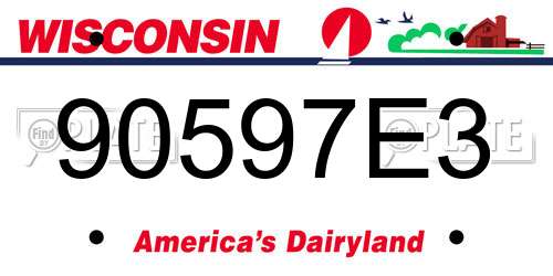 90597E3 Wisconsin License Plate