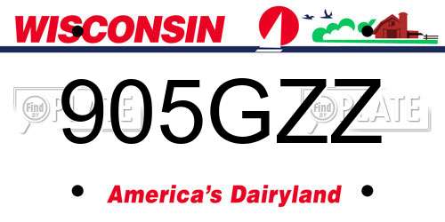 905GZZ Wisconsin License Plate