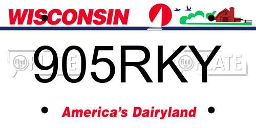 905RKY Wisconsin License Plate