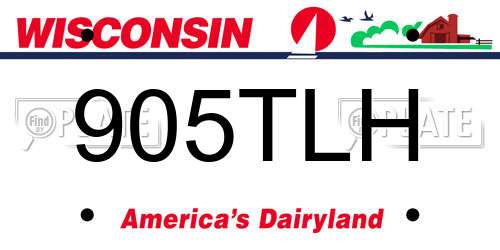 905TLH Wisconsin License Plate