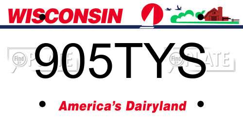 905TYS Wisconsin License Plate