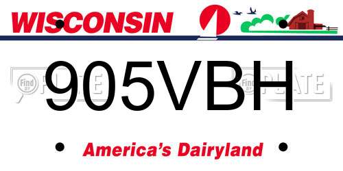 905VBH Wisconsin License Plate