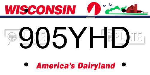 905YHD Wisconsin License Plate