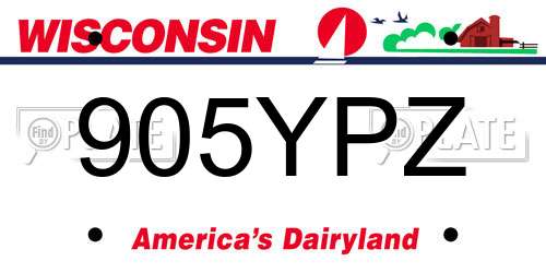 905YPZ Wisconsin License Plate