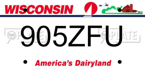 905ZFU Wisconsin License Plate