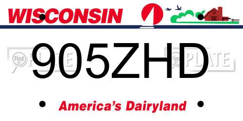 905ZHD Wisconsin License Plate