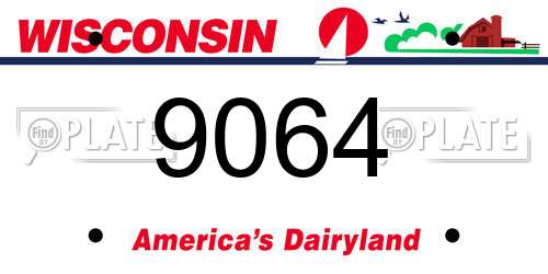 9064 Wisconsin License Plate