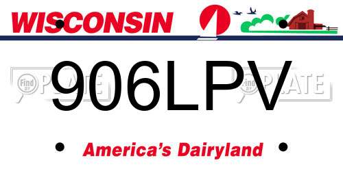 906LPV Wisconsin License Plate